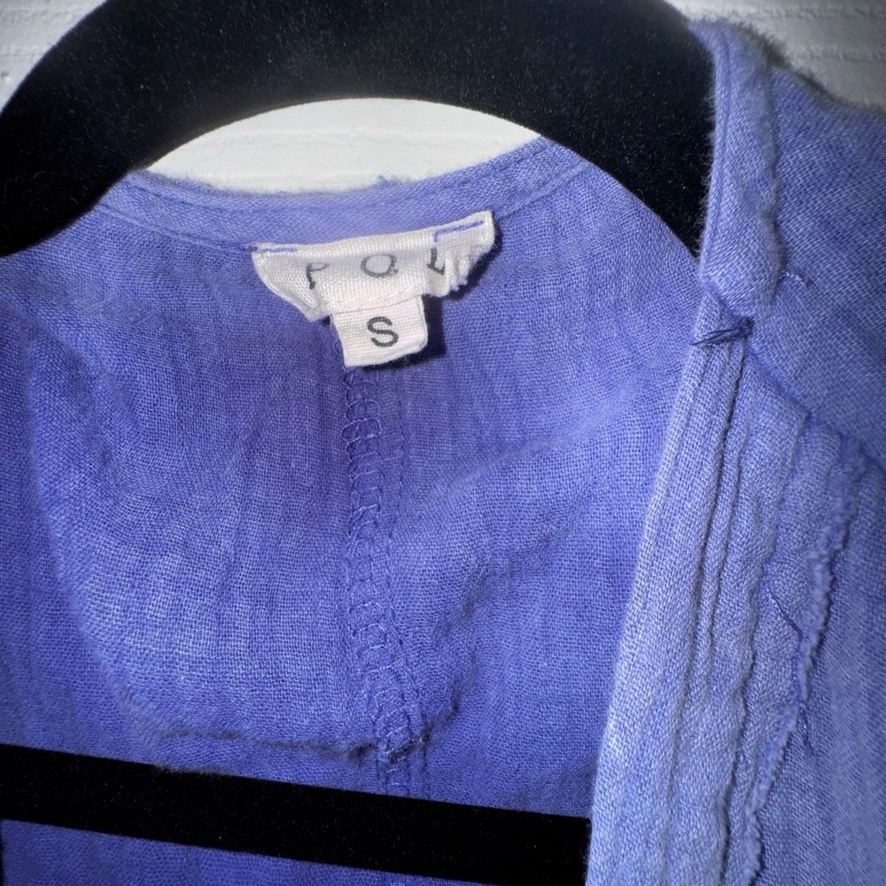 POL Embroidered Frayed Purple Kimono Cardigan Duster - Picture 5 of 6